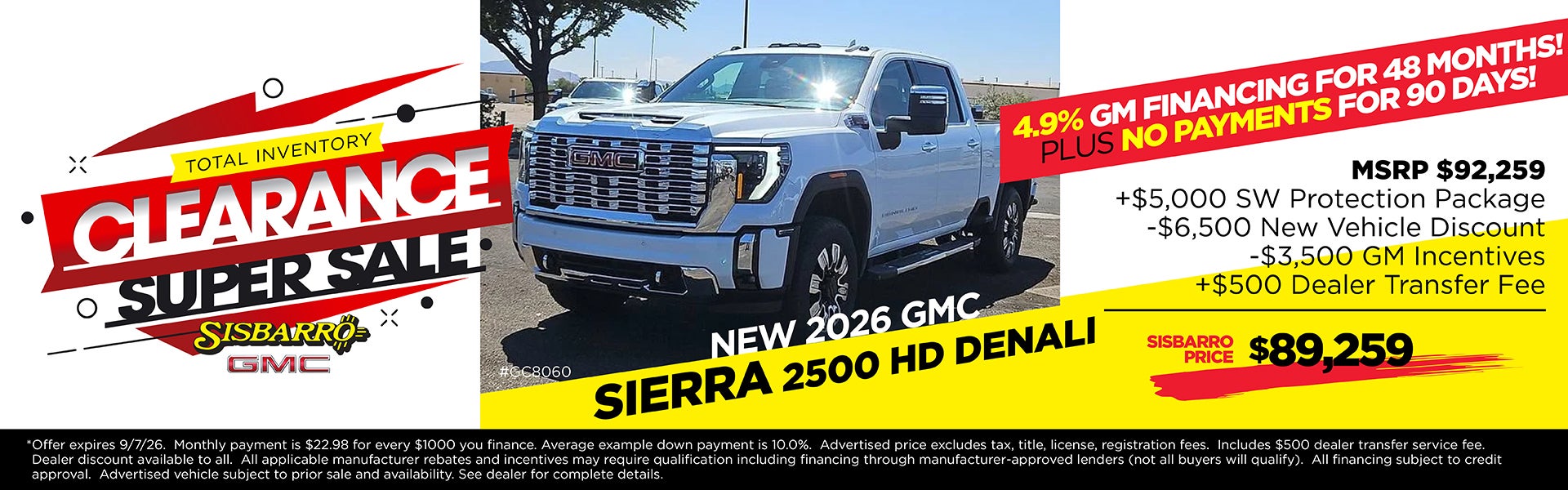 Sierra 2500 Clearance Sale
