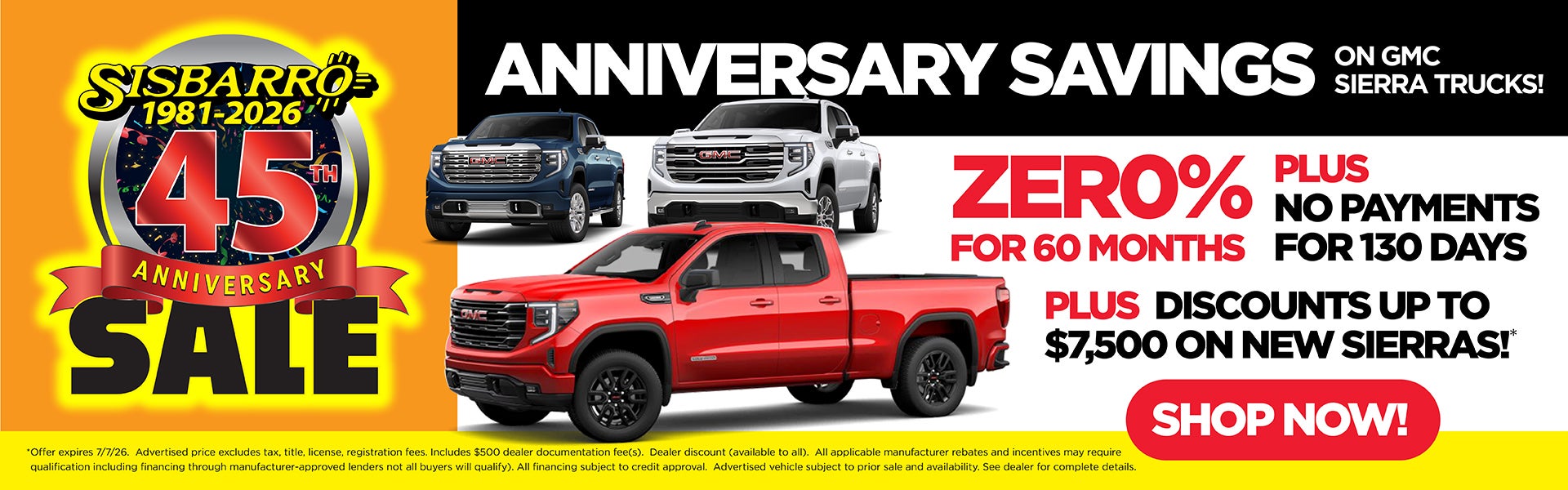45 Anniversary Sale