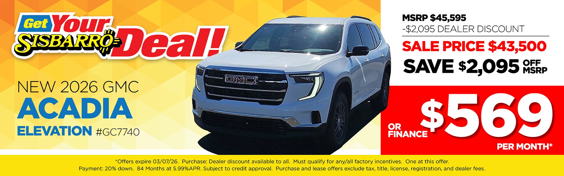 New 2026 GMC ACADIA ELEVATION 