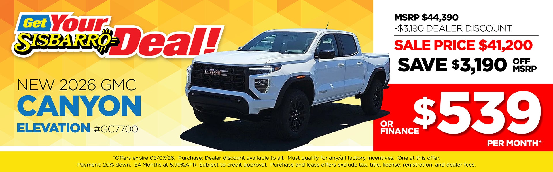 New 2026 GMC CANYON ELEVATION 